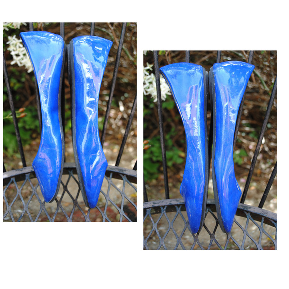 STEVE MADDEN Blue Patent-Zebra Heaven Flats Sz 4M - Picture 2 of 6